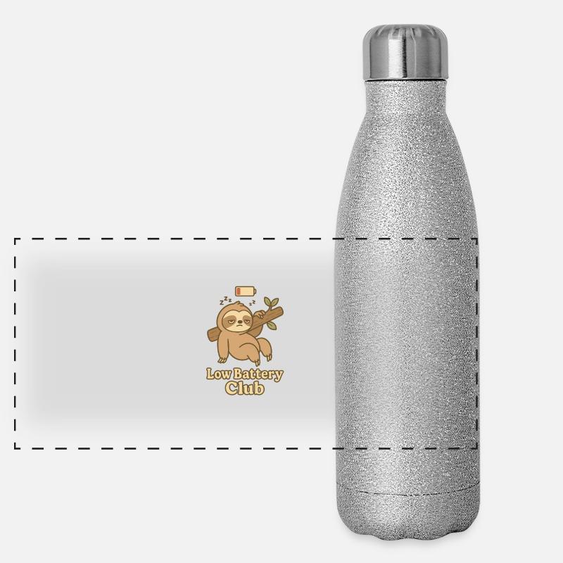 Low Battery Club – Sloth Edition Panorama Glitzer Isolierflasche 500 ml