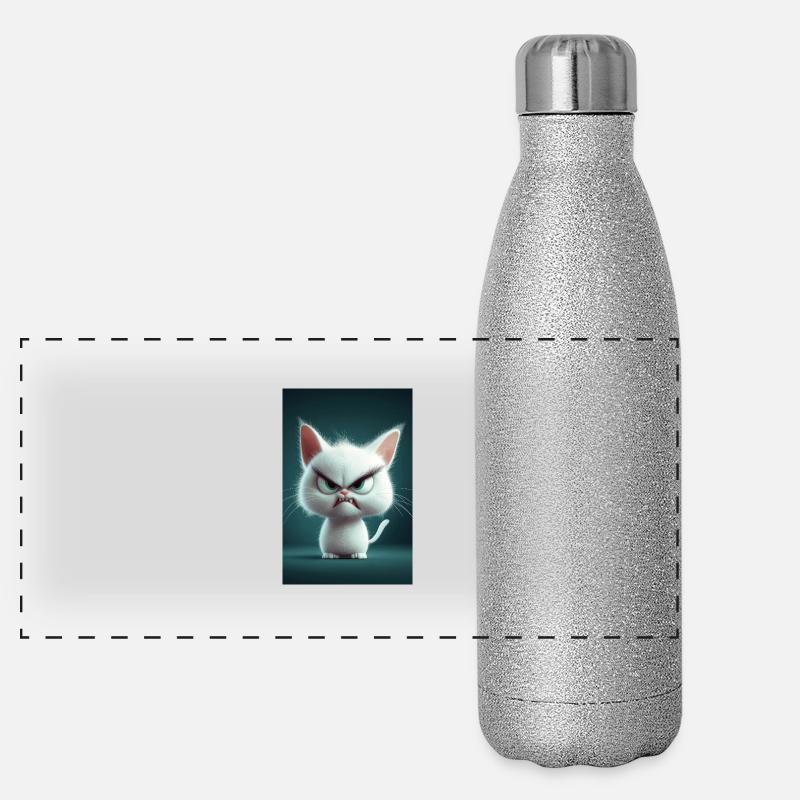Furiously Fluffy Feline Panoramic Glitter Thermal Bottle 500 ml