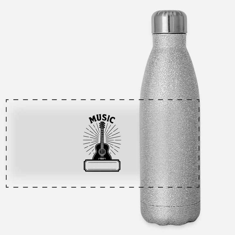 Musik - Nachname Panorama Glitzer Isolierflasche 500 ml