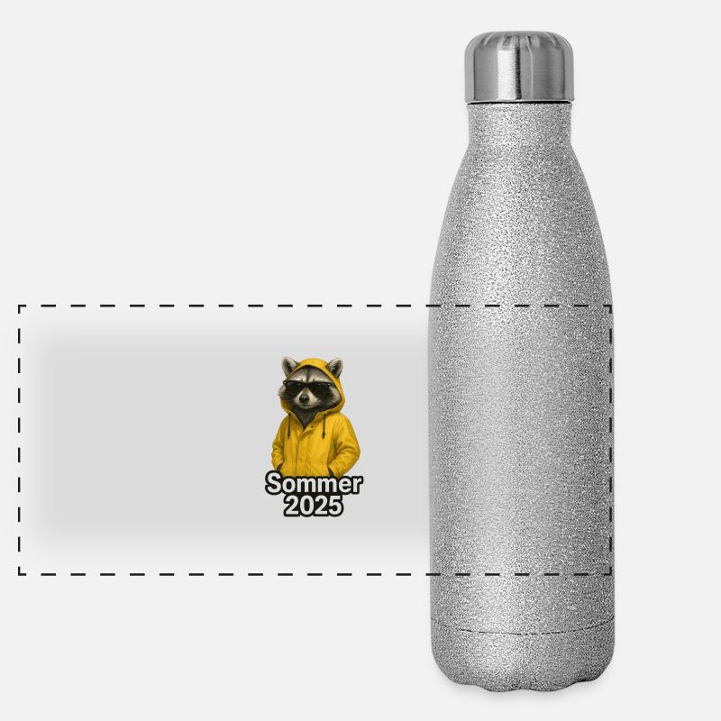 Waschbär Sommer 2025 Panorama Glitzer Isolierflasche 500 ml