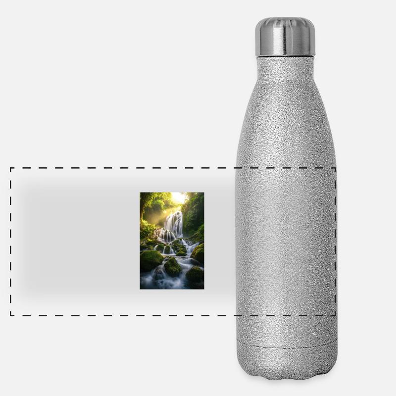 Mystic Jungle Waterfall Panoramic Glitter Thermal Bottle 500 ml