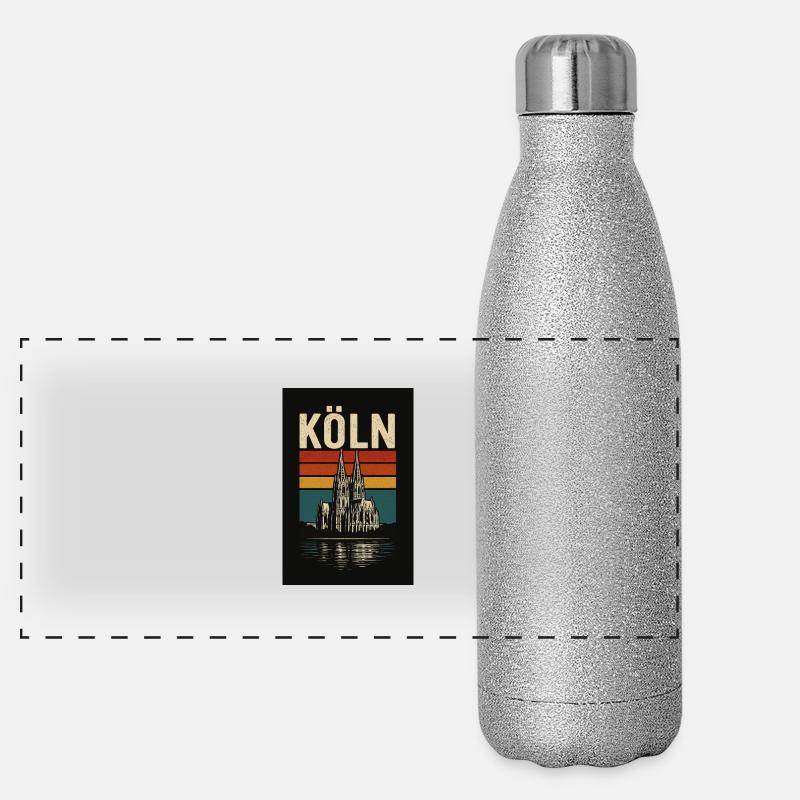 Köln Panorama Glitzer Isolierflasche 500 ml
