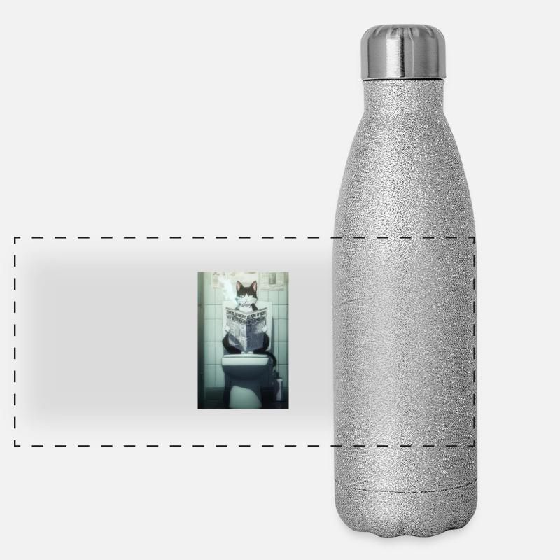 La routine matinale de Cool Cat Gourde isotherme panoramique pailletée 500 ml