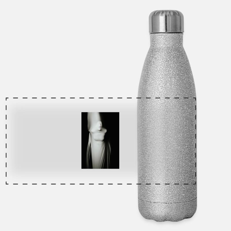 Hidden anger - Panoramic Glitter Thermal Bottle 500 ml - silver glitter