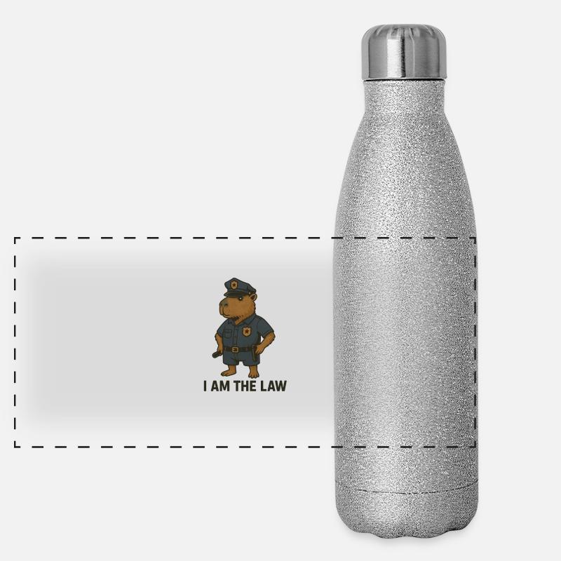 Polizei von Kapybara Panorama Glitzer Isolierflasche 500 ml