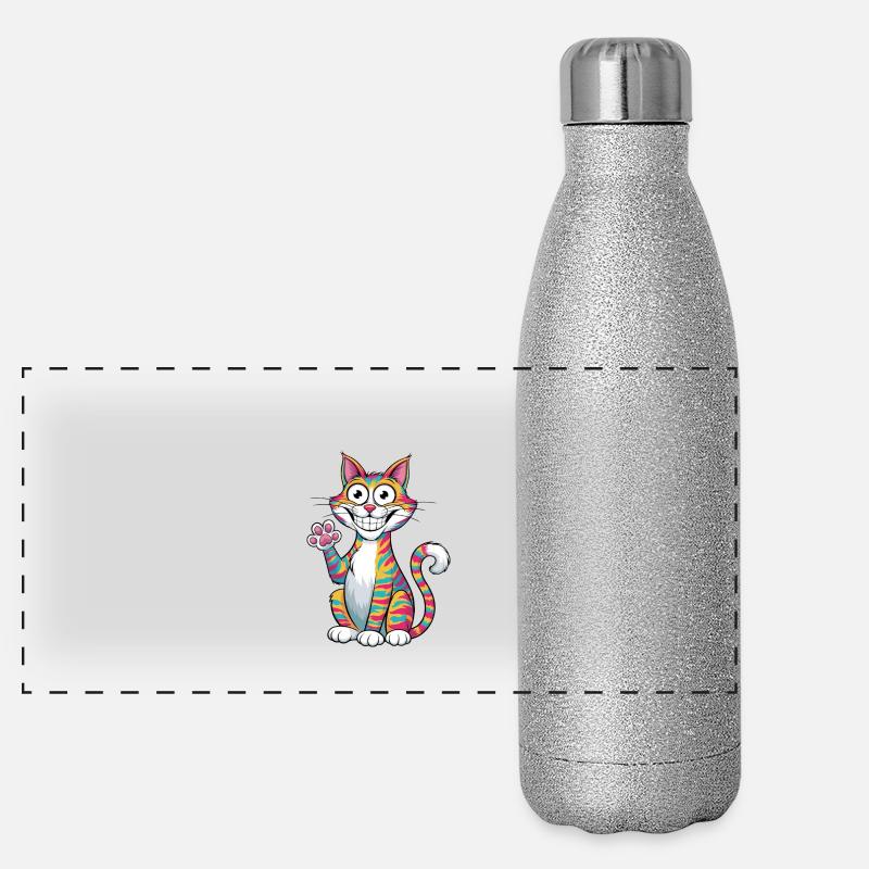 Waving Cat Panoramic Glitter Thermal Bottle 500 ml