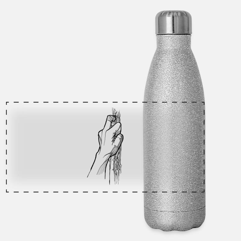 Finger Pocket - schwarz Panorama Glitzer Isolierflasche 500 ml