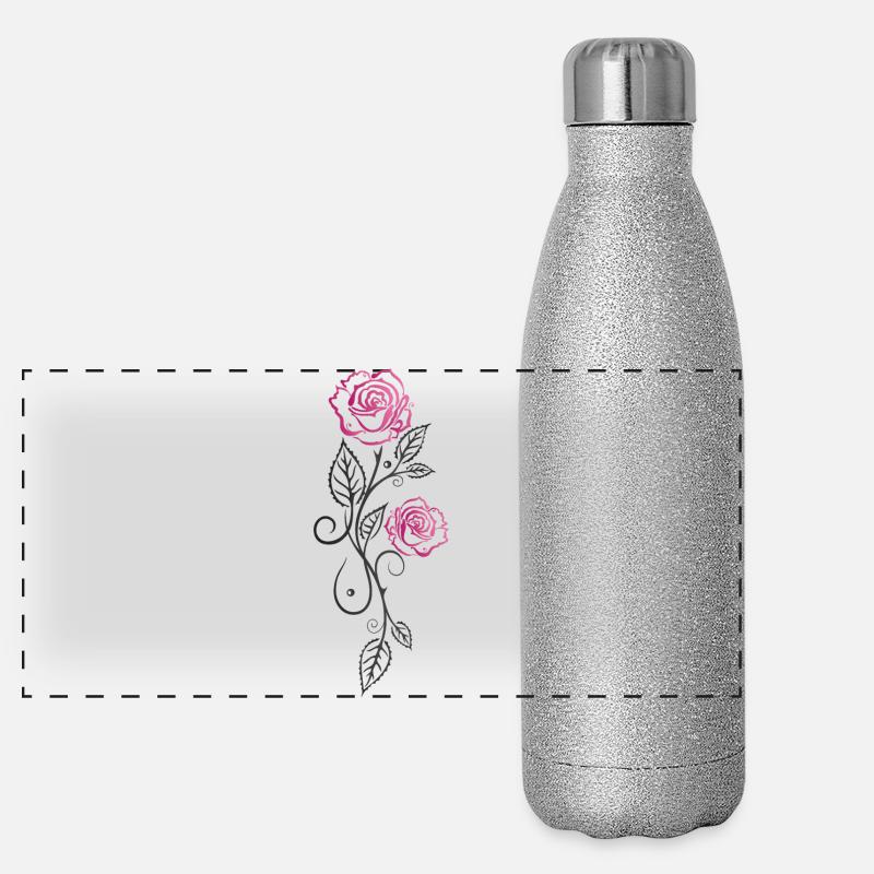 Rosen Rosenranke Pink Panorama Glitzer Isolierflasche 500 ml
