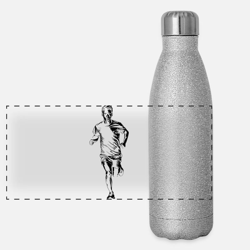Dessin de joggeur Gourde isotherme panoramique pailletée 500 ml