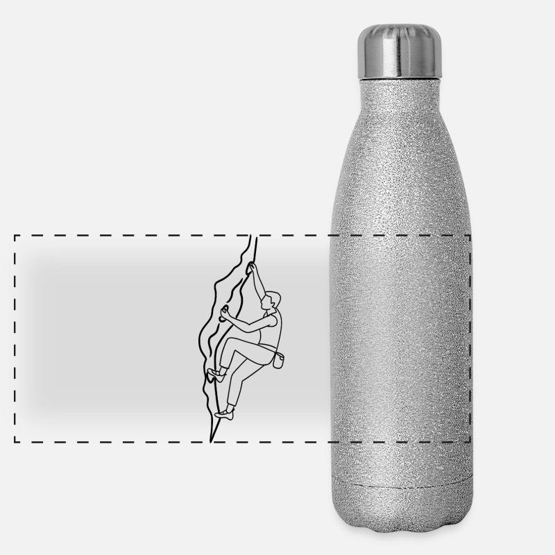 Man on climbing wall Panoramic Glitter Thermal Bottle 500 ml