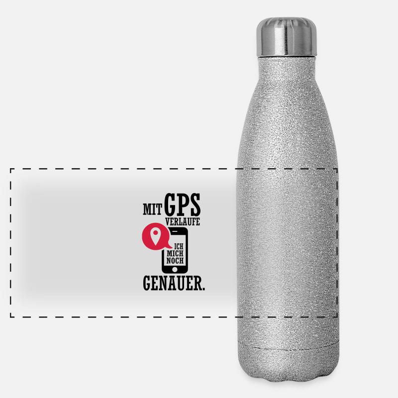 Mit GPS verlaufe ich mich noch genauer Panorama Glitzer Isolierflasche 500 ml