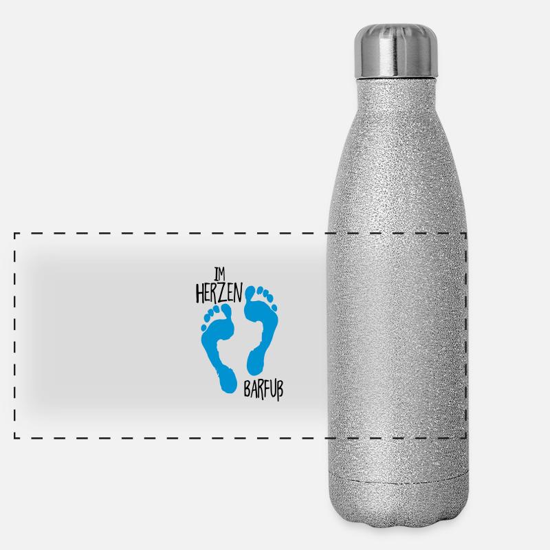 Im Herzen Barfuß Panorama Glitzer Isolierflasche 500 ml