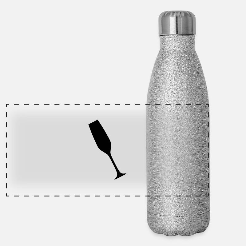 Sektglas - Champagnerglas Panorama Glitzer Isolierflasche 500 ml