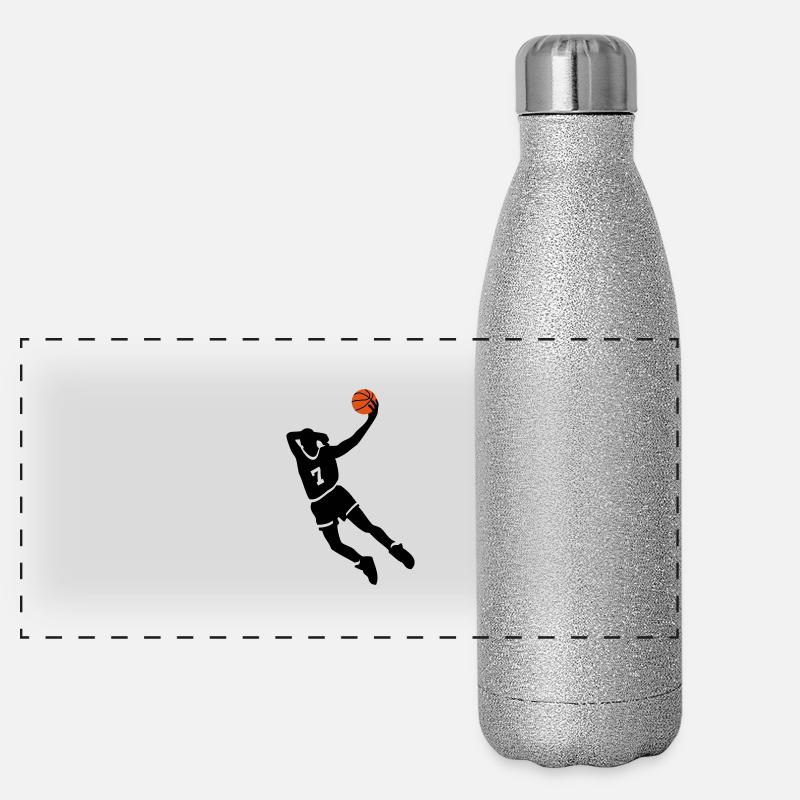 Basketball slam dunk Panorama Glitzer Isolierflasche 500 ml