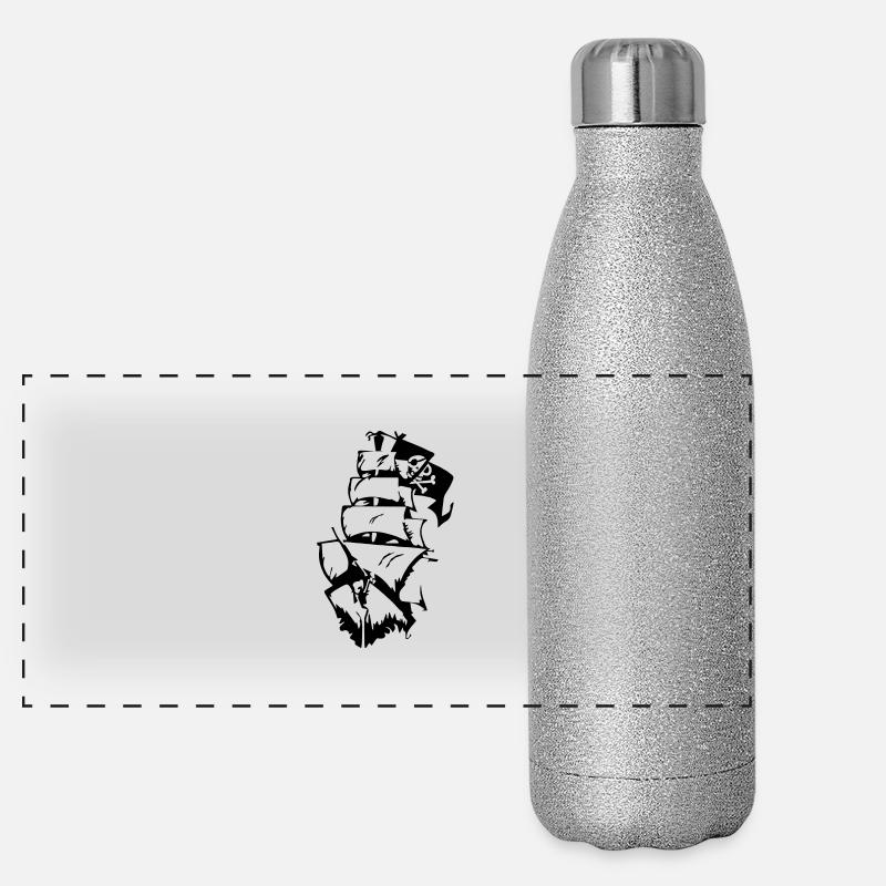 Piratenschiff Panorama Glitzer Isolierflasche 500 ml