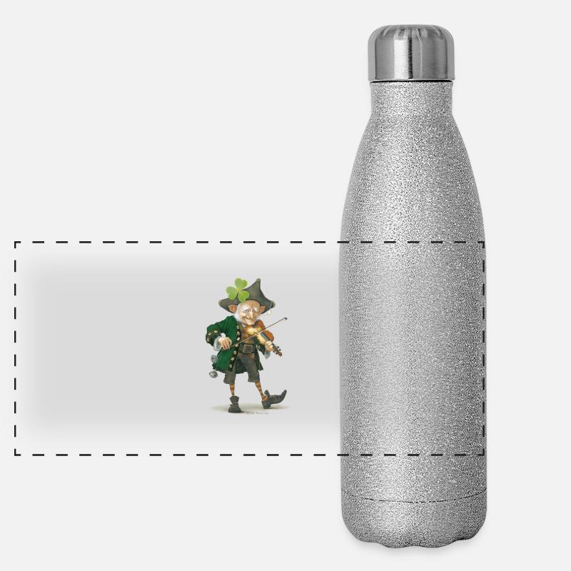 lutin_leprechaun_violon_1 Gourde isotherme panoramique pailletée 500 ml