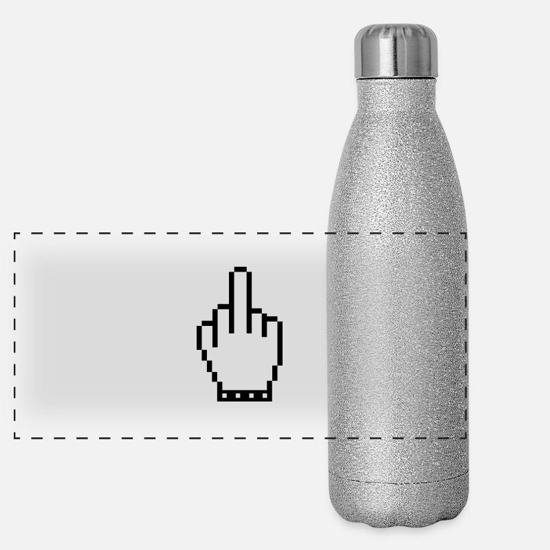 hand middle finger pixel Panorama Glitzer Isolierflasche 500 ml