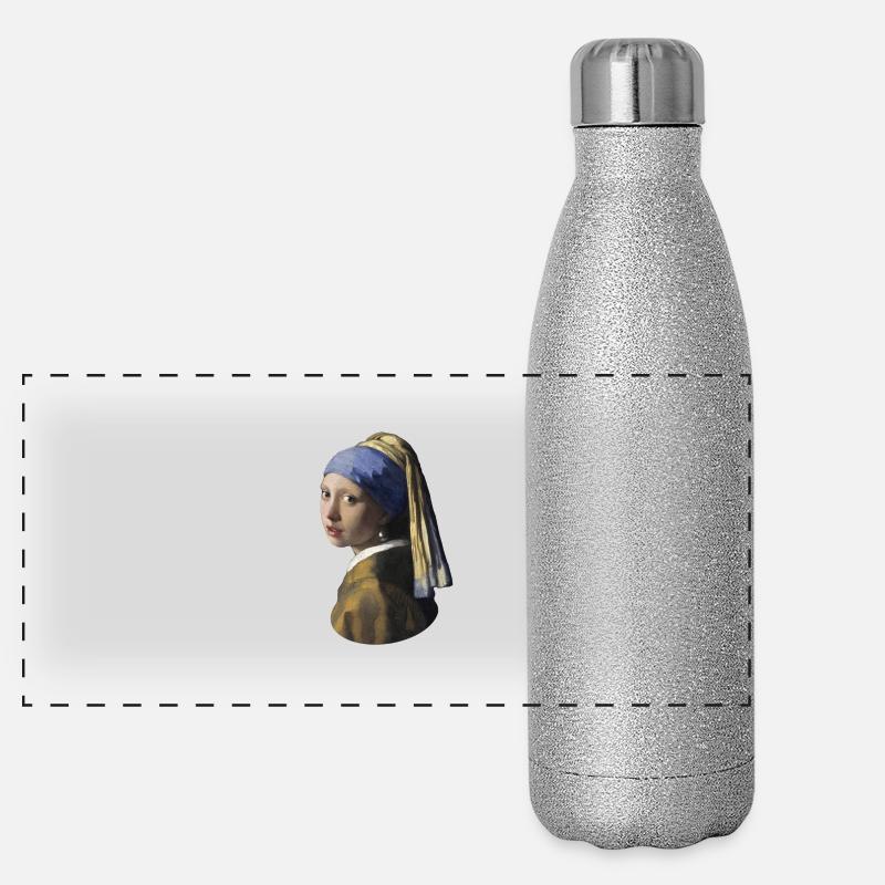 Jan Vermeer Fille avec boucle d'oreille en perles * Pull Gourde isotherme panoramique pailletée 500 ml