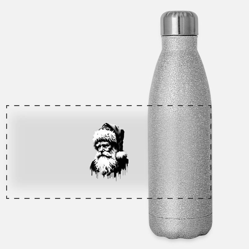 Weihnachtsmann bringt Ugly Christmas Geschenke Panorama Glitzer Isolierflasche 500 ml