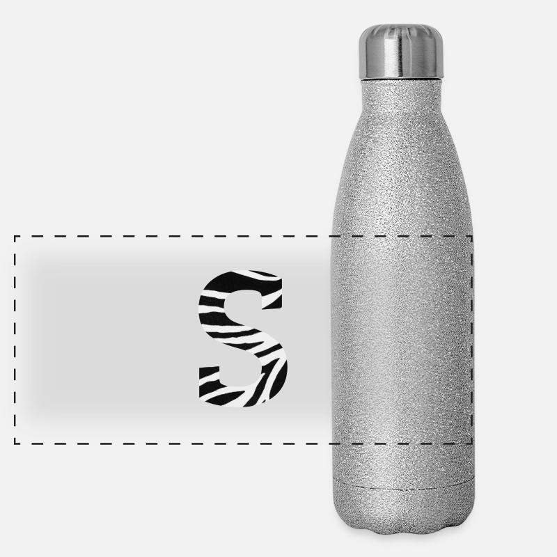 Letter s zebra Panoramic Glitter Thermal Bottle 500 ml