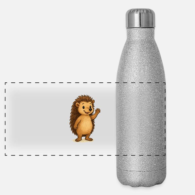 Bande dessinée hérisson Gourde isotherme panoramique pailletée 500 ml