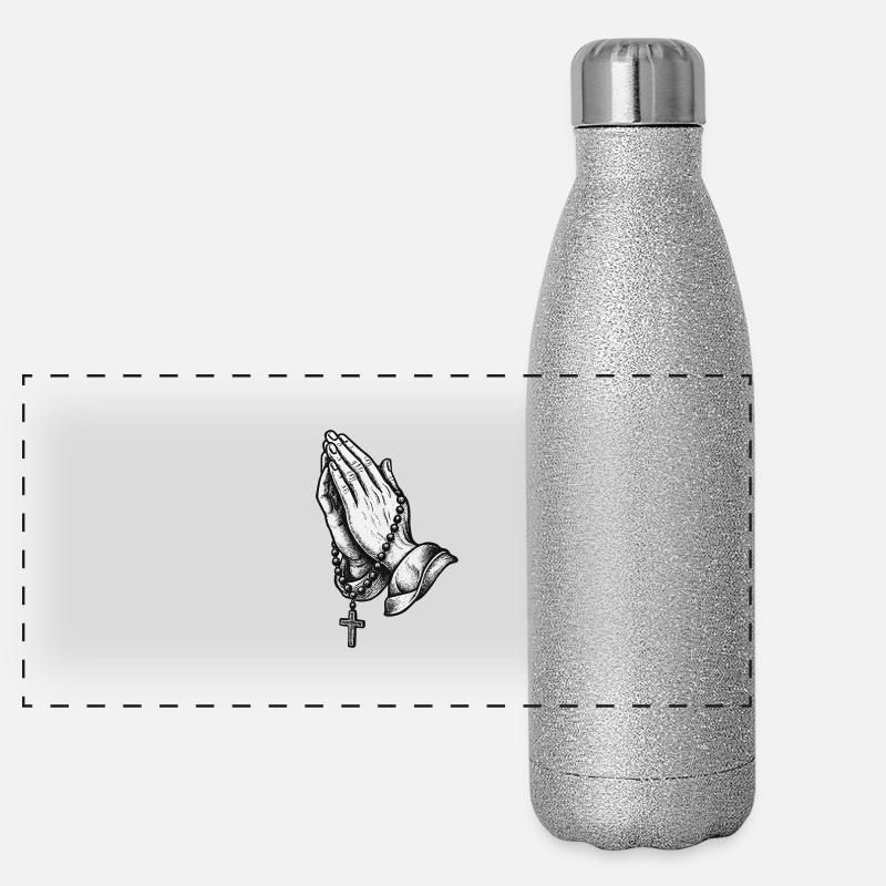 Betende Hände Panorama Glitzer Isolierflasche 500 ml