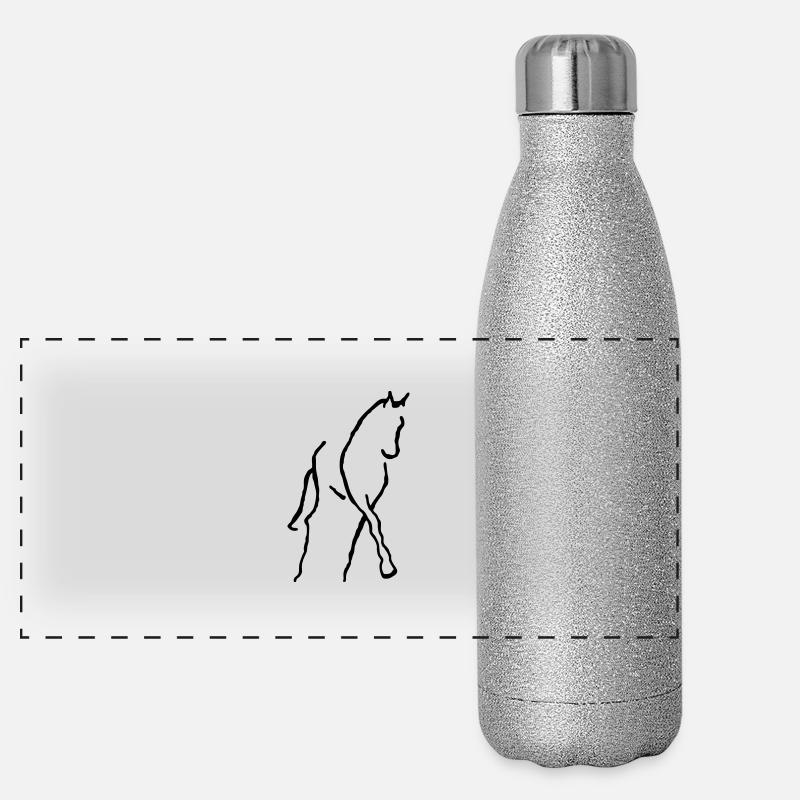 pferdbrush - Panorama Glitzer Isolierflasche 500 ml - Silber Glitzer