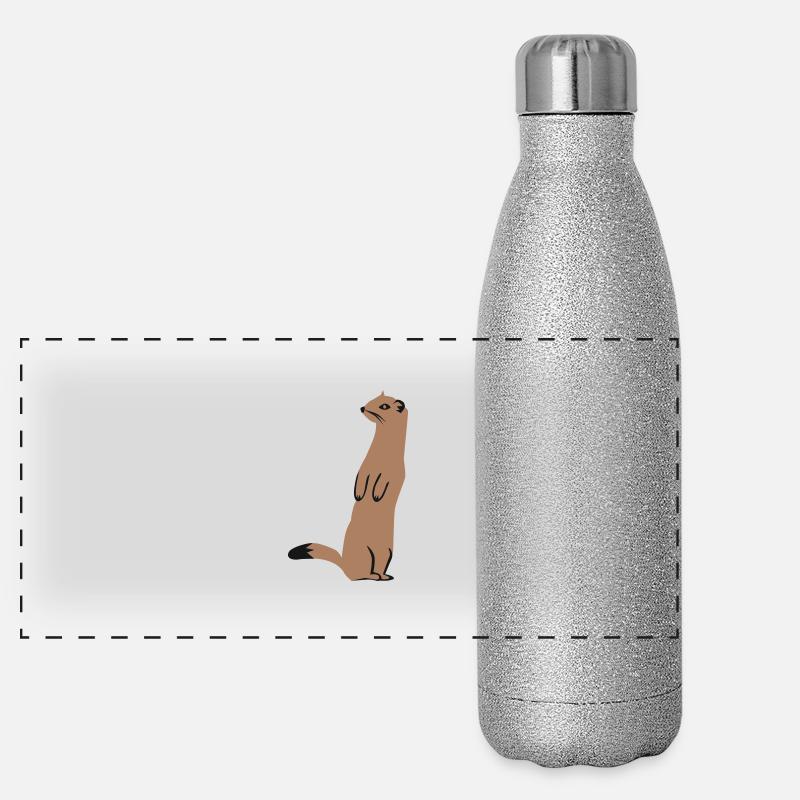 Hermelin - Wiesel Panorama Glitzer Isolierflasche 500 ml