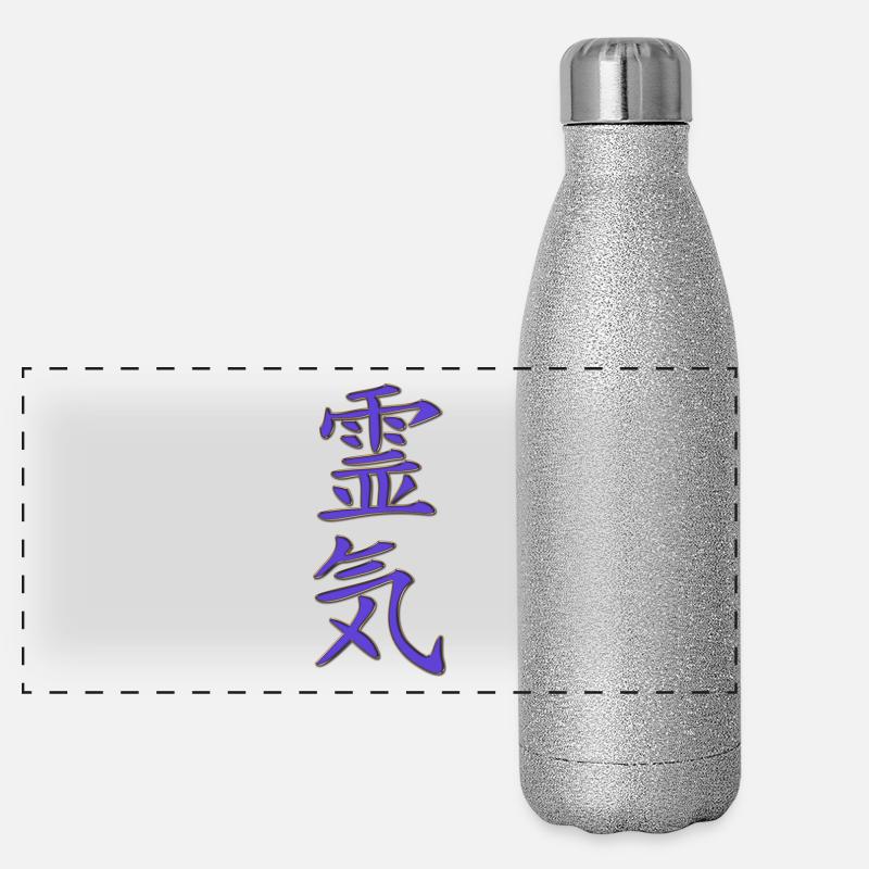 REIKI gold violet Panorama Glitzer Isolierflasche 500 ml