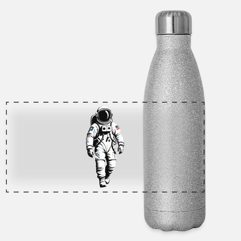 Astronaut - Beruf Design Sticker Panorama Glitzer Isolierflasche 500 ml