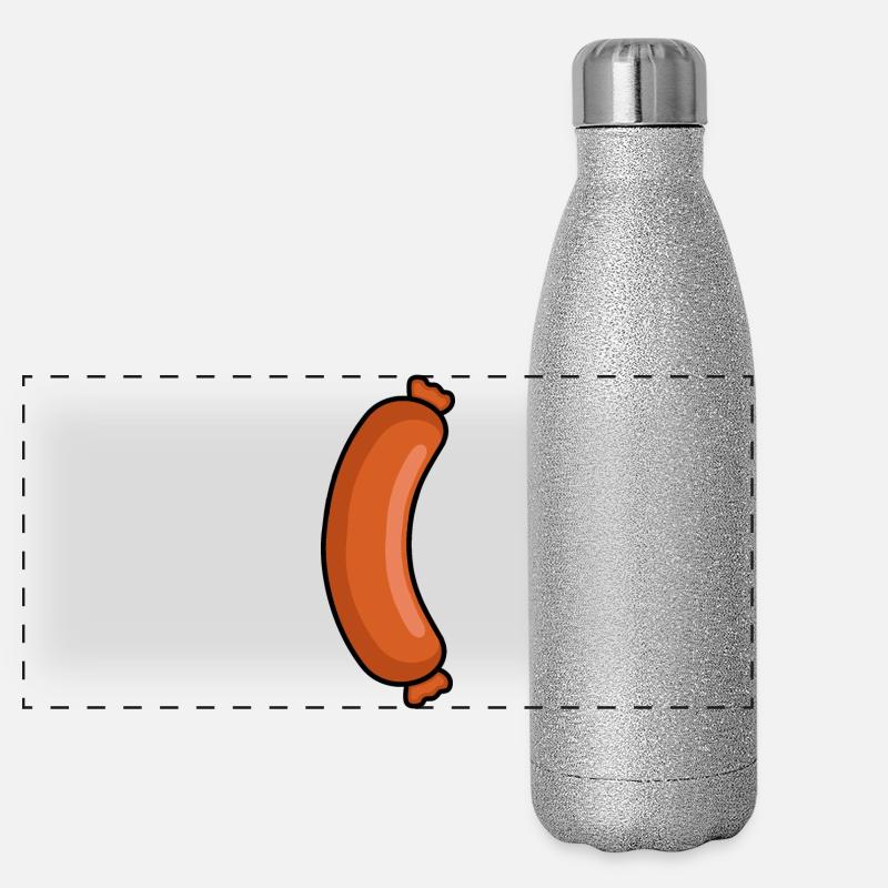 Leckere Wurst – Metzger Fleischfresser Design Panorama Glitzer Isolierflasche 500 ml