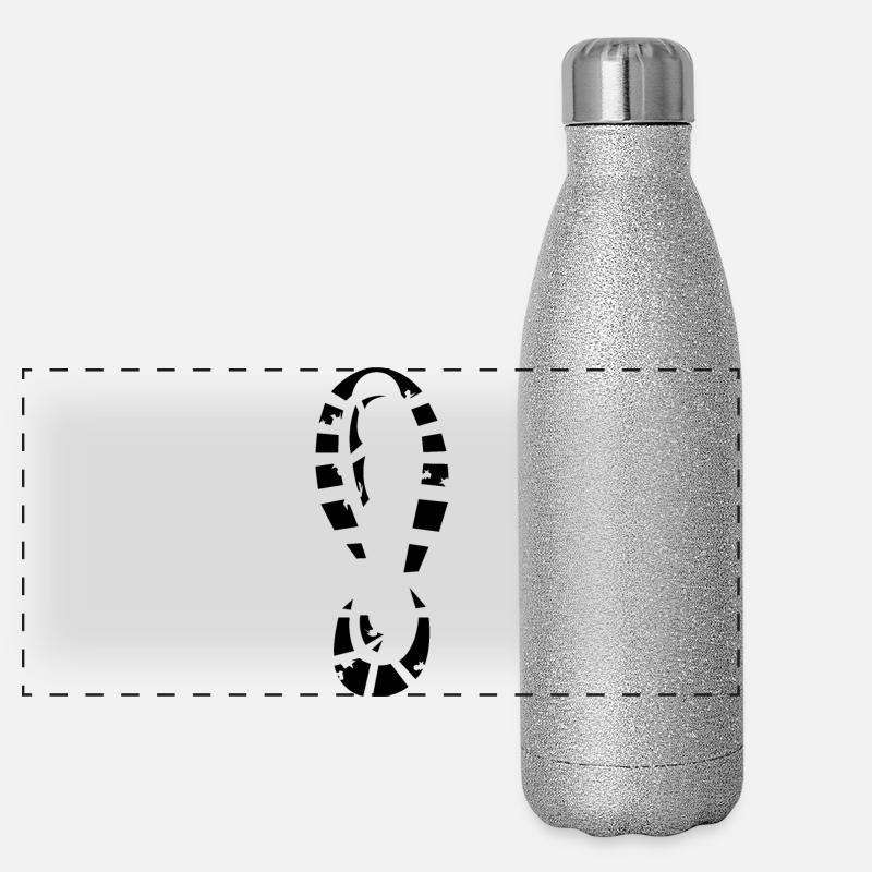 Empreinte Chaussure Illustration Signe Icône Graphique Gourde isotherme panoramique pailletée 500 ml