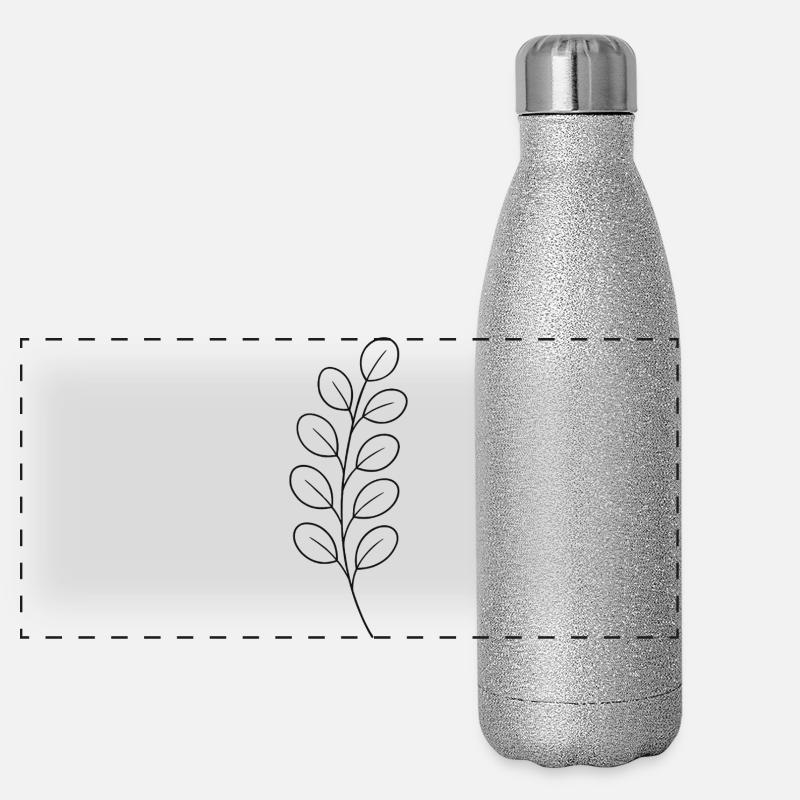 Conception des feuilles de branche de ligne Gourde isotherme panoramique pailletée 500 ml