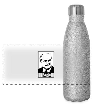 Helmut <> Hero - Panorama Glitzer Isolierflasche 500 ml - Silber Glitzer - Vorne