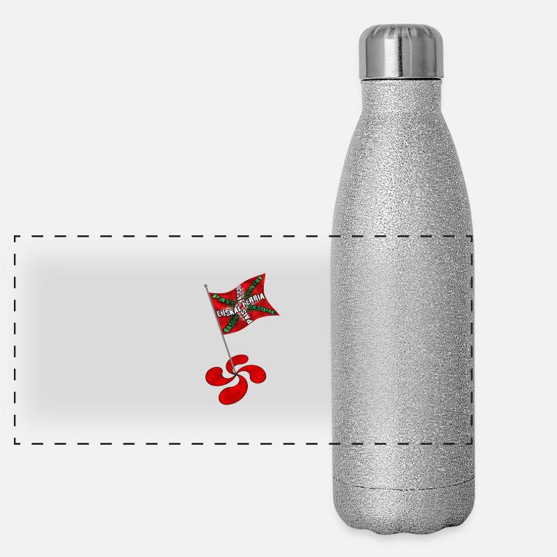 drapeau basque Gourde isotherme panoramique pailletée 500 ml