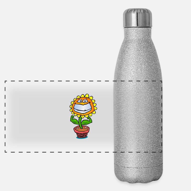 Flower Power Panorama Glitzer Isolierflasche 500 ml
