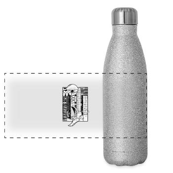 invasion city - Gourde isotherme panoramique pailletée 500 ml - paillettes argentées - Devant