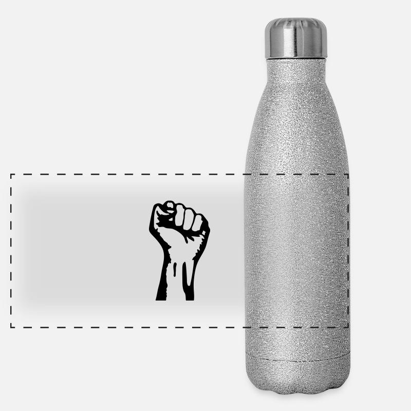 1 color - against capitalism working class war Gourde isotherme panoramique pailletée 500 ml
