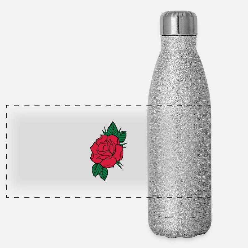 Rose - Dreifarbig Panorama Glitzer Isolierflasche 500 ml