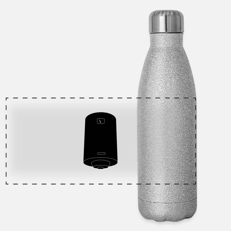 Wassererhitzer - Panorama Glitzer Isolierflasche 500 ml - Silber Glitzer