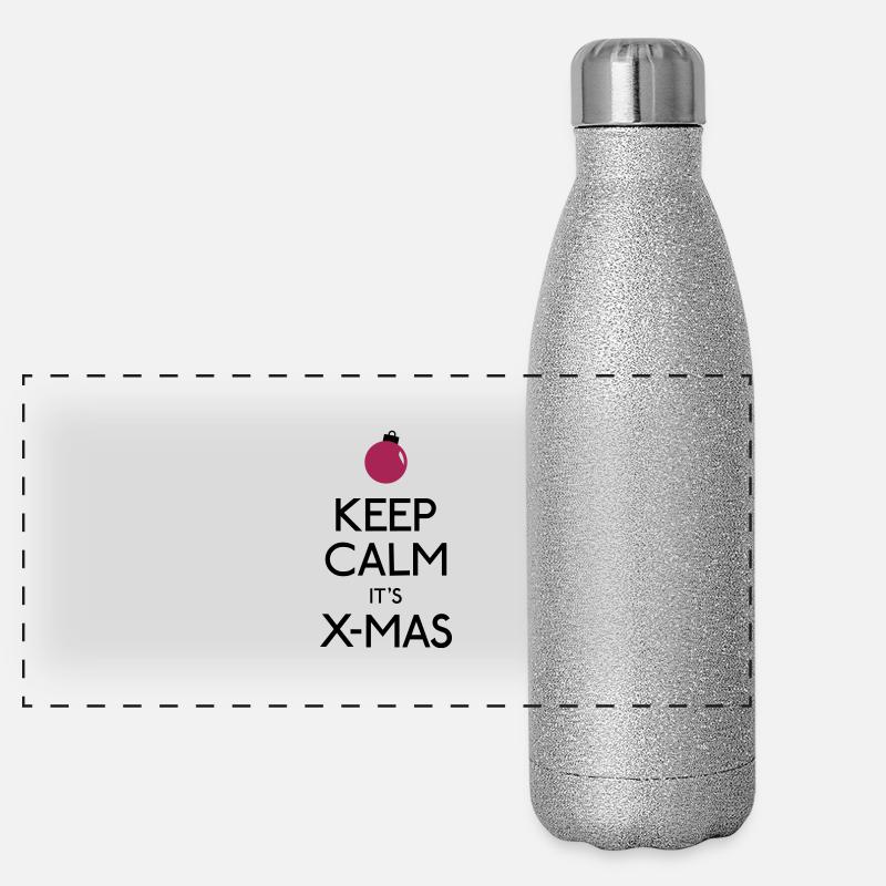 Keep Calm X-mas Panorama Glitzer Isolierflasche 500 ml