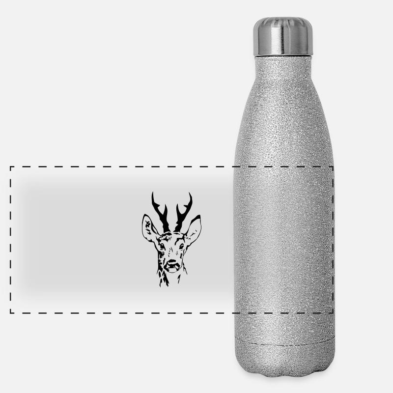 Rehbock - Hirsch - Deer Panorama Glitzer Isolierflasche 500 ml