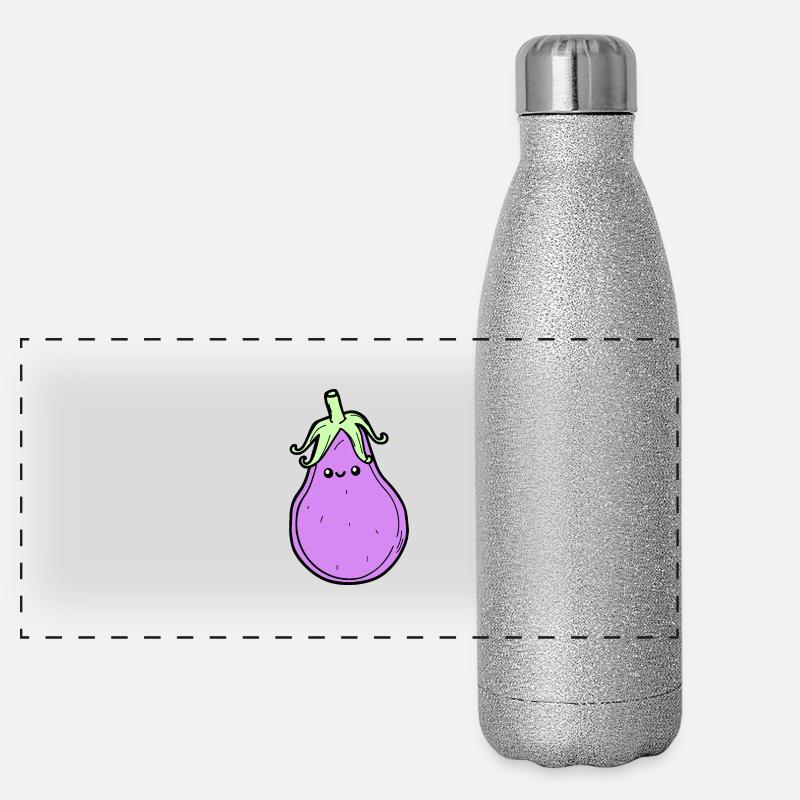 Aubergine aux œufs Gourde isotherme panoramique pailletée 500 ml