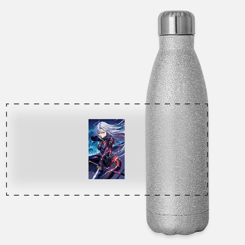 Anime Samouraï Fille Gourde isotherme panoramique pailletée 500 ml