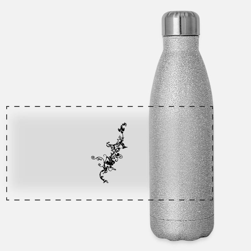 Ornement floral Gourde isotherme panoramique pailletée 500 ml