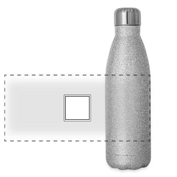 Casé - Gourde isotherme panoramique pailletée 500 ml - paillettes argentées - Devant