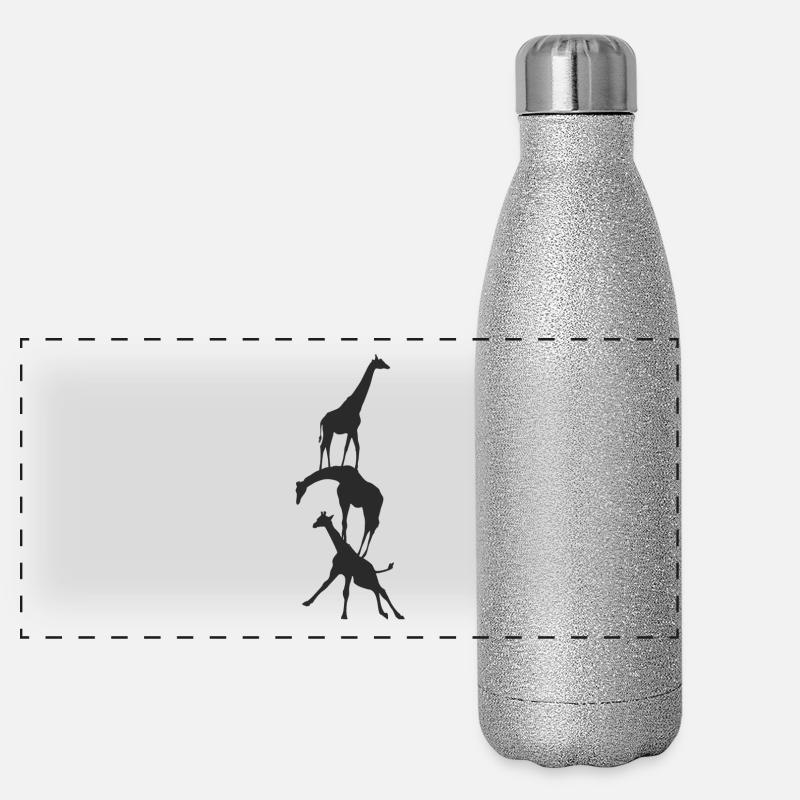 Giraffe Panorama Glitzer Isolierflasche 500 ml