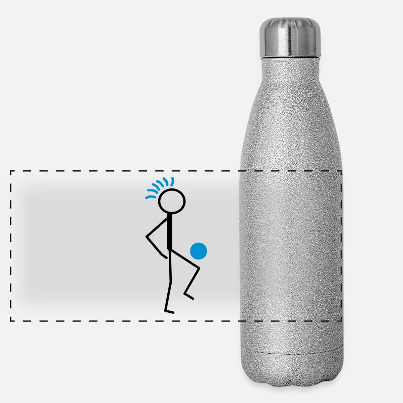 Fussballer Panorama Glitzer Isolierflasche 500 ml
