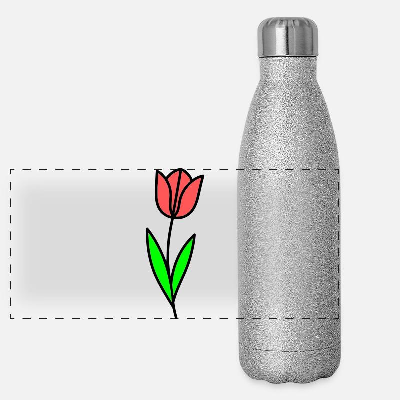 Bande dessinée Tulip Fleur Gourde isotherme panoramique pailletée 500 ml