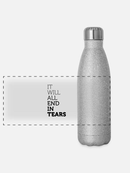 It Will All End In Tears - Panorama Glitzer Isolierflasche 500 ml - Silber Glitzer - Vorne